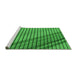 Sideview of Machine Washable Transitional Green Rug, wshpat2358grn