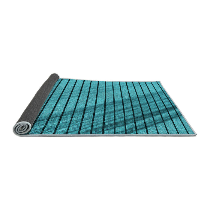 Thickness of Patterned Dark Cyan Green Rug, pat2358lblu
