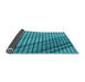 Thickness of Patterned Dark Cyan Green Rug, pat2358lblu