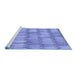 Sideview of Machine Washable Transitional Denim Blue Rug, wshpat236blu