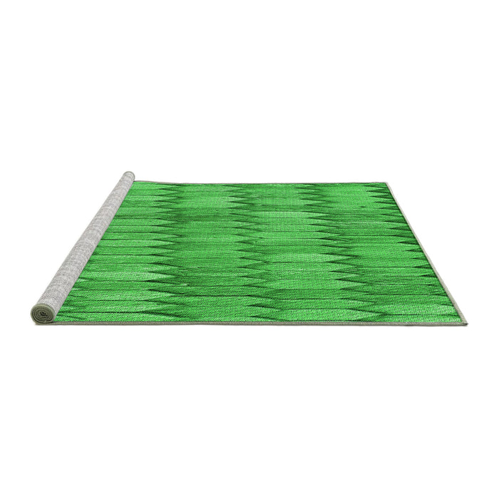 Sideview of Machine Washable Transitional Neon Green Rug, wshpat236grn