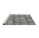 Sideview of Machine Washable Transitional Gray Rug, wshpat236gry