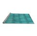 Sideview of Machine Washable Transitional Bright Cyan Blue Rug, wshpat236lblu