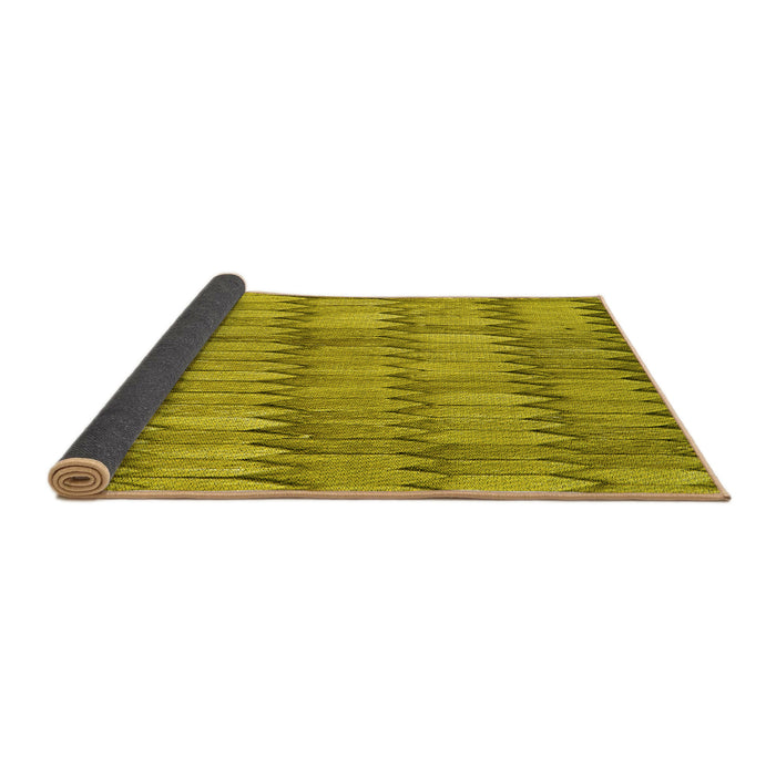 Thickness of Patterned Dark Yellow Green Rug, pat236yw
