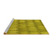 Sideview of Machine Washable Transitional Dark Yellow Green Rug, wshpat236yw