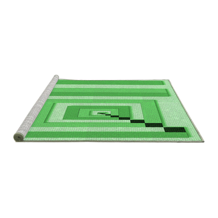 Sideview of Machine Washable Transitional Green Rug, wshpat2360grn