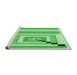 Sideview of Machine Washable Transitional Green Rug, wshpat2360grn