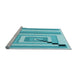 Sideview of Machine Washable Transitional Dark Turquoise Green Rug, wshpat2360lblu