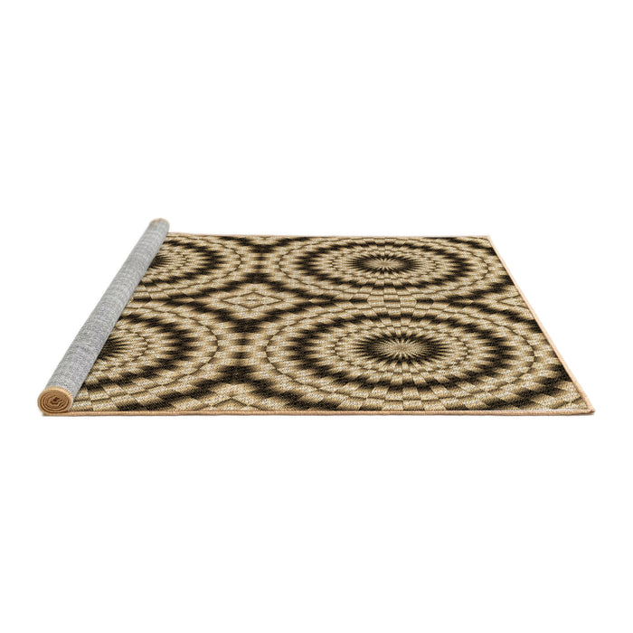 Sideview of Machine Washable Transitional Yellow Rug, wshpat2361brn