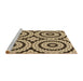 Sideview of Machine Washable Transitional Yellow Rug, wshpat2361brn