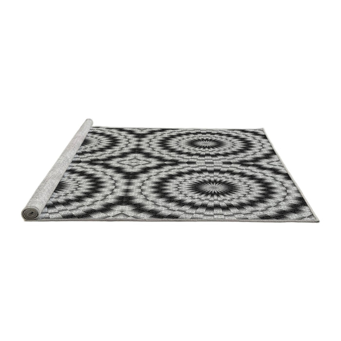 Sideview of Machine Washable Transitional Silver Gray Rug, wshpat2361gry