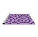 Sideview of Machine Washable Transitional Pastel Purple Pink Rug, wshpat2361pur