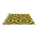 Sideview of Machine Washable Transitional Bright Gold Yellow Rug, wshpat2361yw