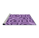 Sideview of Machine Washable Transitional Pastel Purple Pink Rug, wshpat2362pur