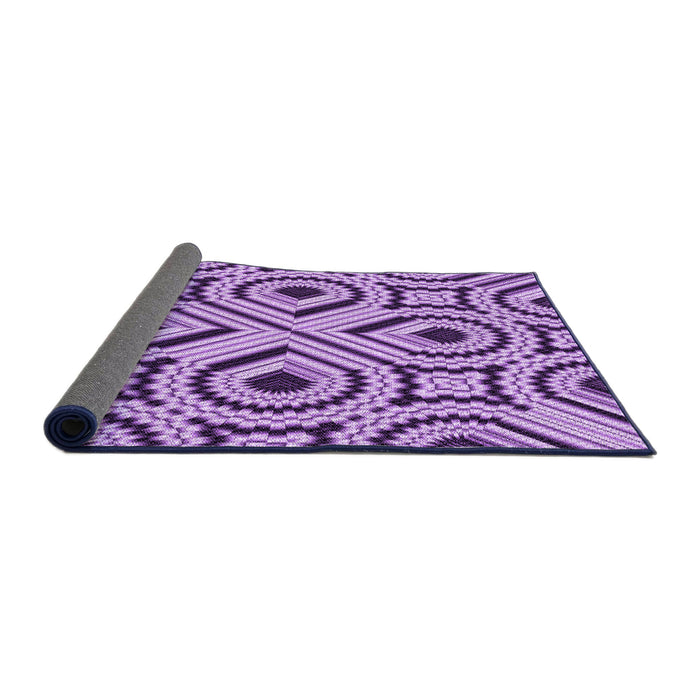 Thickness of Patterned Pastel Purple Pink Rug, pat2362pur