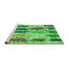 Sideview of Machine Washable Transitional Emerald Green Rug, wshpat2363grn