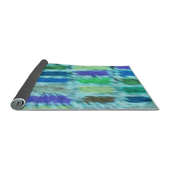 Thickness of Patterned Blue Ivy Blue Rug, pat2363lblu