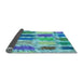 Thickness of Patterned Blue Ivy Blue Rug, pat2363lblu