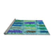 Sideview of Machine Washable Transitional Blue Ivy Blue Rug, wshpat2363lblu