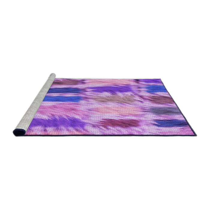 Sideview of Machine Washable Transitional Violet Purple Rug, wshpat2363pur
