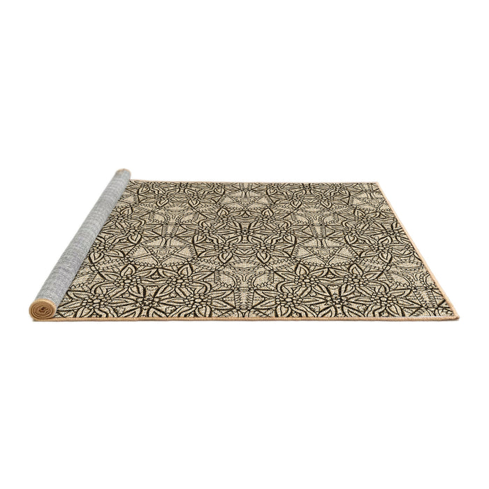 Sideview of Machine Washable Transitional Vanilla Gold Rug, wshpat2364brn