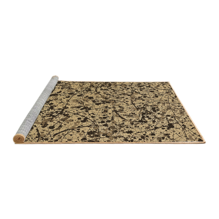 Sideview of Machine Washable Transitional Yellow Orange Rug, wshpat2365brn