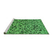 Sideview of Machine Washable Transitional Deep Emerald Green Rug, wshpat2365grn