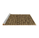 Sideview of Machine Washable Transitional Cinnamon Brown Rug, wshpat2366brn