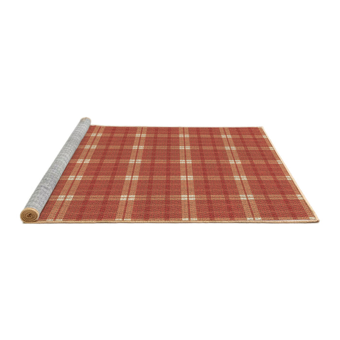 Sideview of Machine Washable Transitional Ruby Red Rug, wshpat2367brn