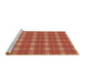 Sideview of Machine Washable Transitional Ruby Red Rug, wshpat2367brn