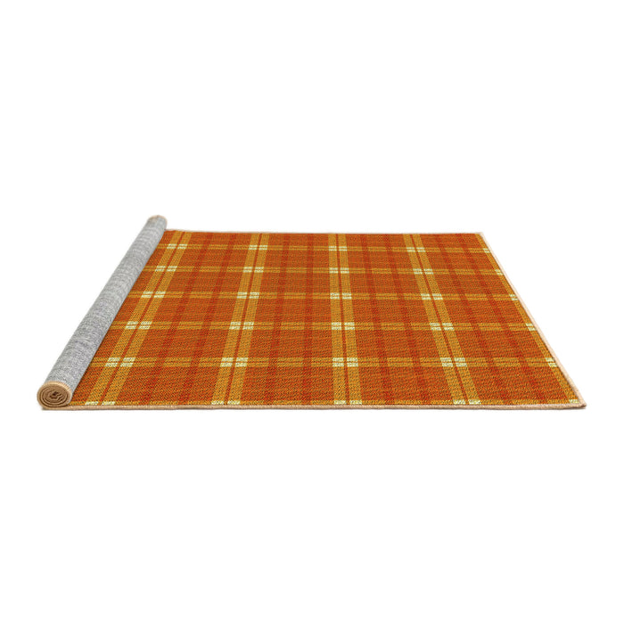 Sideview of Machine Washable Transitional Neon Orange Rug, wshpat2367yw