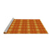 Sideview of Machine Washable Transitional Neon Orange Rug, wshpat2367yw