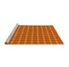 Sideview of Machine Washable Transitional Neon Orange Rug, wshpat2368yw