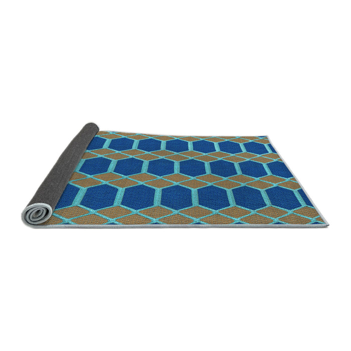 Thickness of Patterned Azure Blue Rug, pat2369lblu