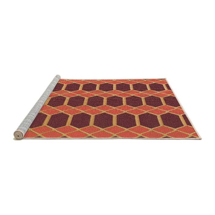 Sideview of Machine Washable Transitional Red Rug, wshpat2369org