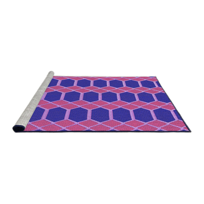 Sideview of Machine Washable Transitional Purple Daffodil Purple Rug, wshpat2369pur