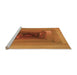 Sideview of Machine Washable Transitional Neon Orange Rug, wshpat237org