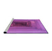 Sideview of Machine Washable Transitional Bright Neon Pink Purple Rug, wshpat237pur