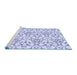 Sideview of Machine Washable Transitional Lavender Blue Rug, wshpat2370blu