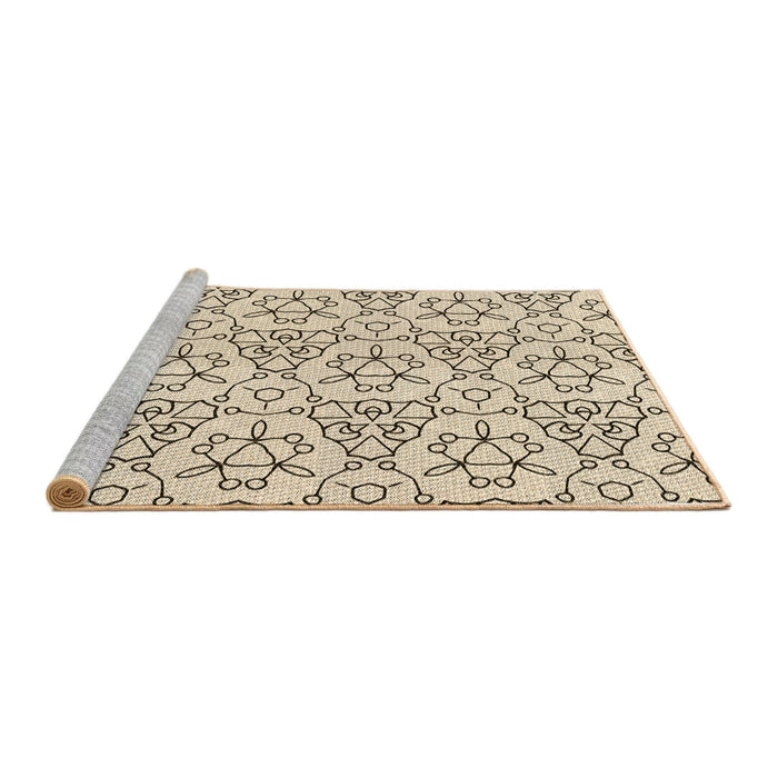 Sideview of Machine Washable Transitional Moccasin Beige Rug, wshpat2370brn