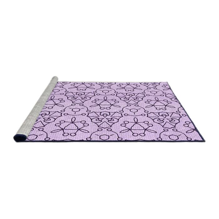 Sideview of Machine Washable Transitional Lilac Purple Rug, wshpat2370pur