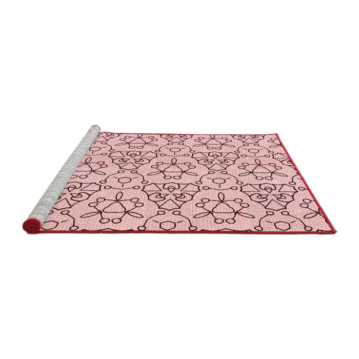 Sideview of Machine Washable Transitional Pink Rug, wshpat2370rd