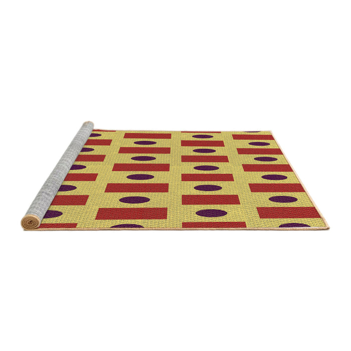 Sideview of Machine Washable Transitional Bright Gold Yellow Rug, wshpat2371brn