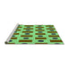 Sideview of Machine Washable Transitional Green Rug, wshpat2371grn