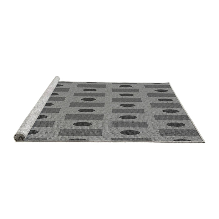 Sideview of Machine Washable Transitional Carbon Gray Rug, wshpat2371gry