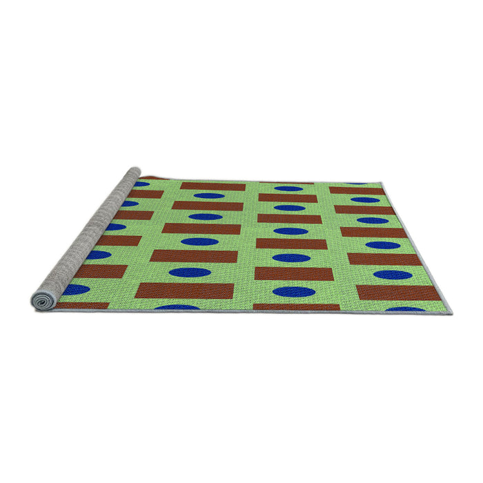 Sideview of Machine Washable Transitional Yellow Green Rug, wshpat2371lblu