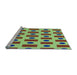 Sideview of Machine Washable Transitional Yellow Green Rug, wshpat2371lblu