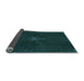 Thickness of Patterned Teal Green Rug, pat2372lblu