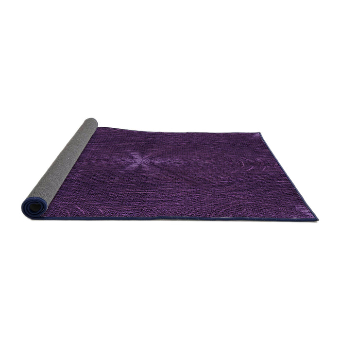 Thickness of Patterned Deep Purple Rug, pat2372pur
