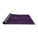 Thickness of Patterned Deep Purple Rug, pat2372pur